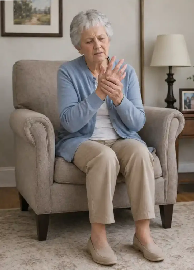 Senior with dexterity challenges