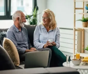 senior couple at home