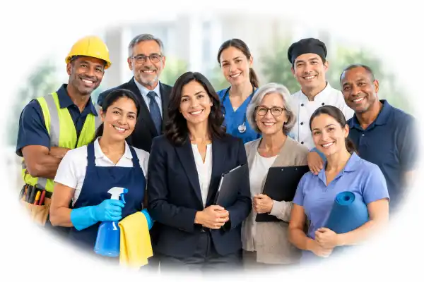 Providers in oval frame
